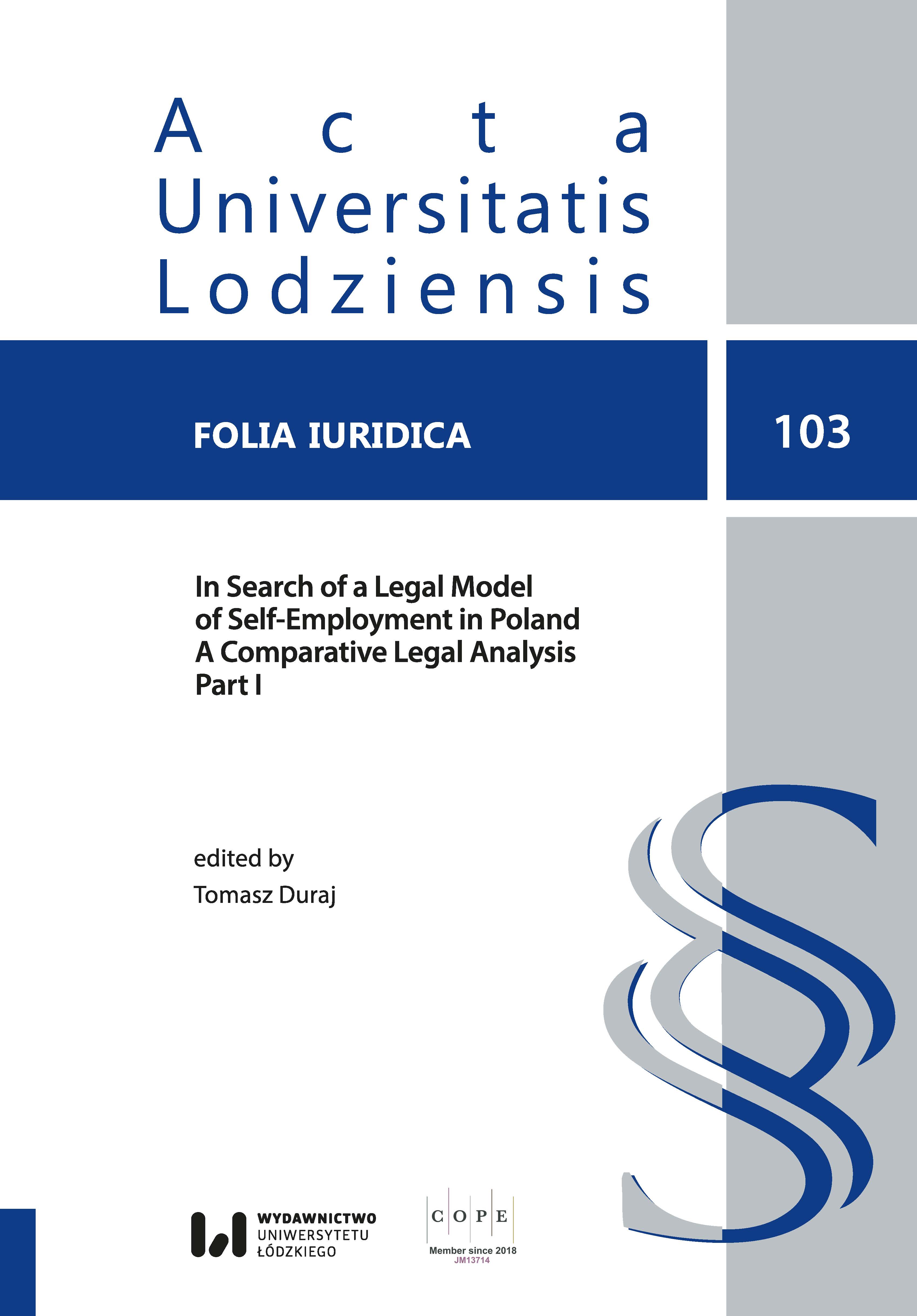 Self-employment in the light of international and union law Cover Image