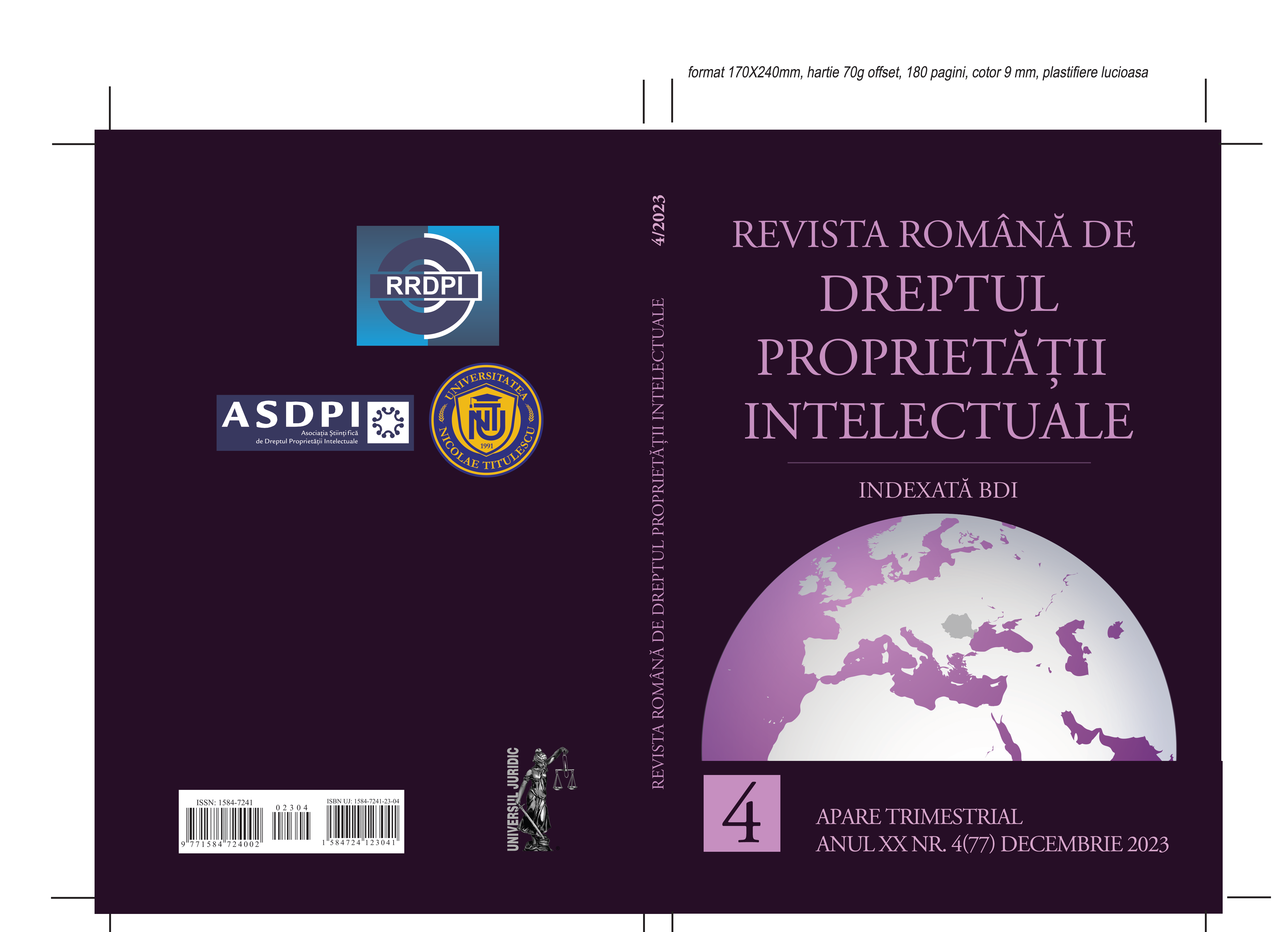 Theoretical and practical aspects related to intellectual property rights arising from the execution of the individual employment contract Cover Image