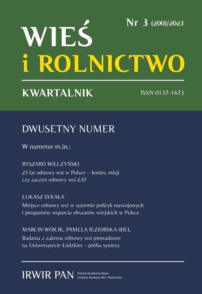 My Contribution to the Wieś i Rolnictwo Journal Cover Image