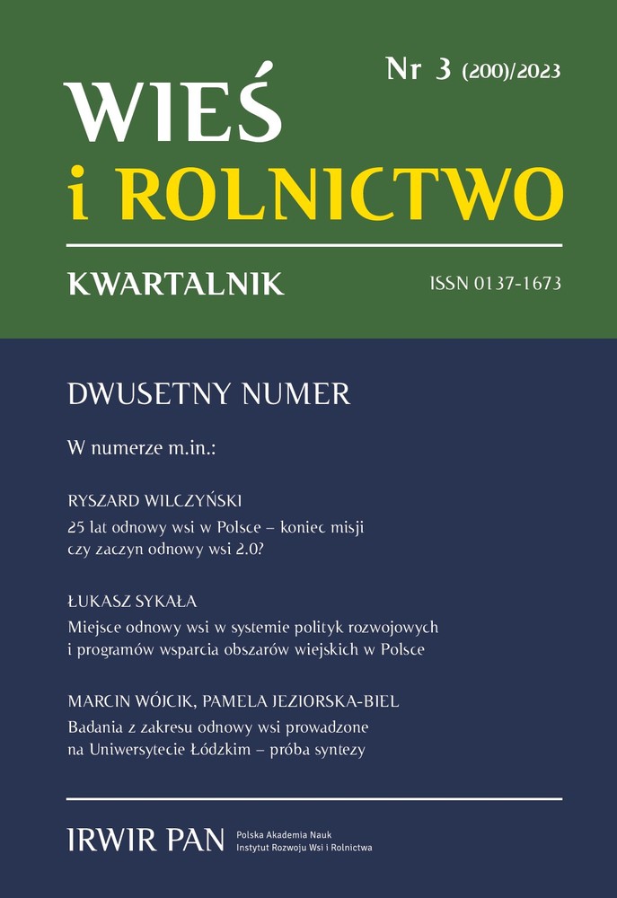 Przegląd problematyki ekonomicznej na łamach
kwartalnika Wieś i Rolnictwo