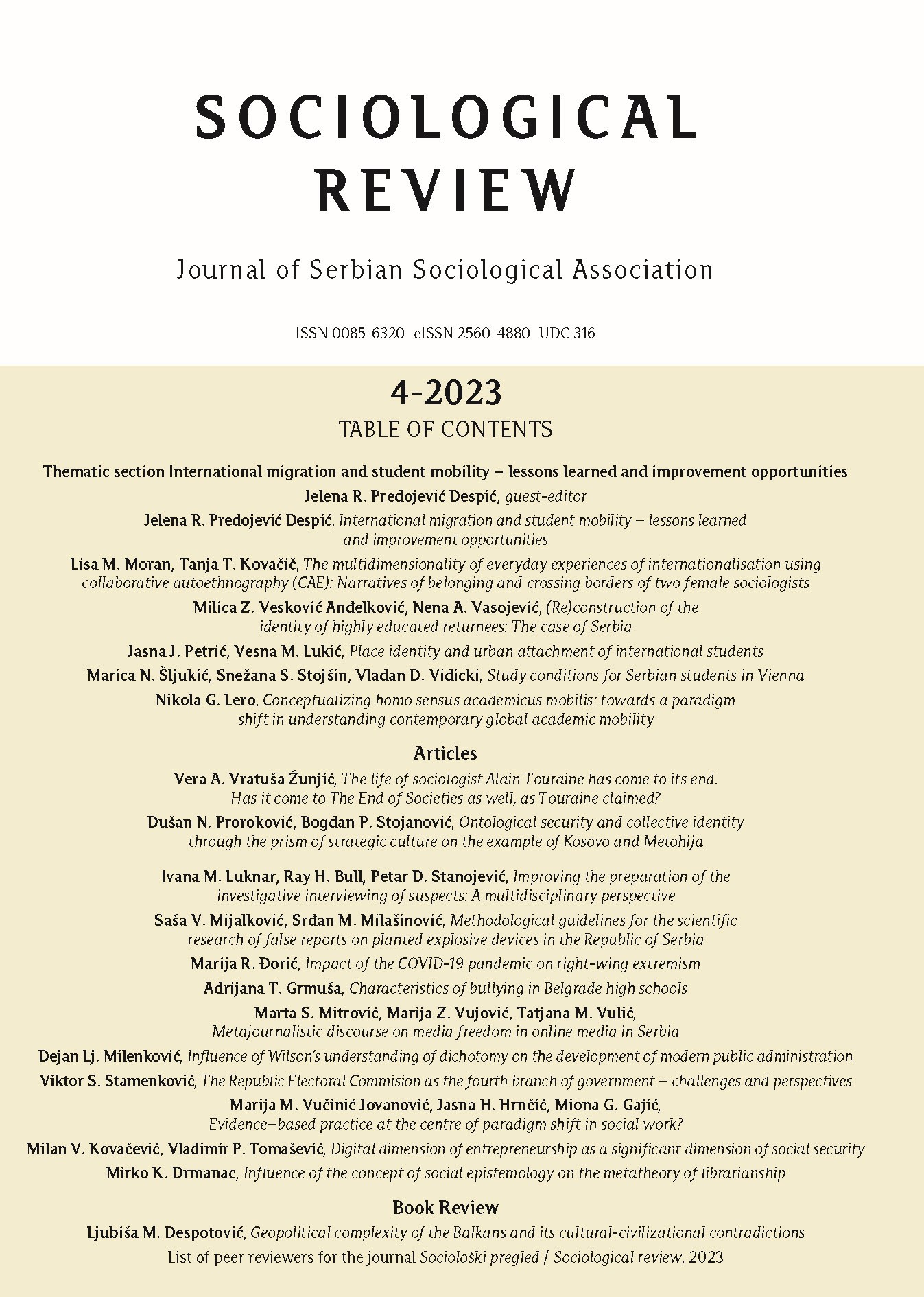 The multidimensionality of everyday experiences of internationalisation using collaborative autoethnography (CAE): Narratives of belonging and crossing borders of two female sociologists