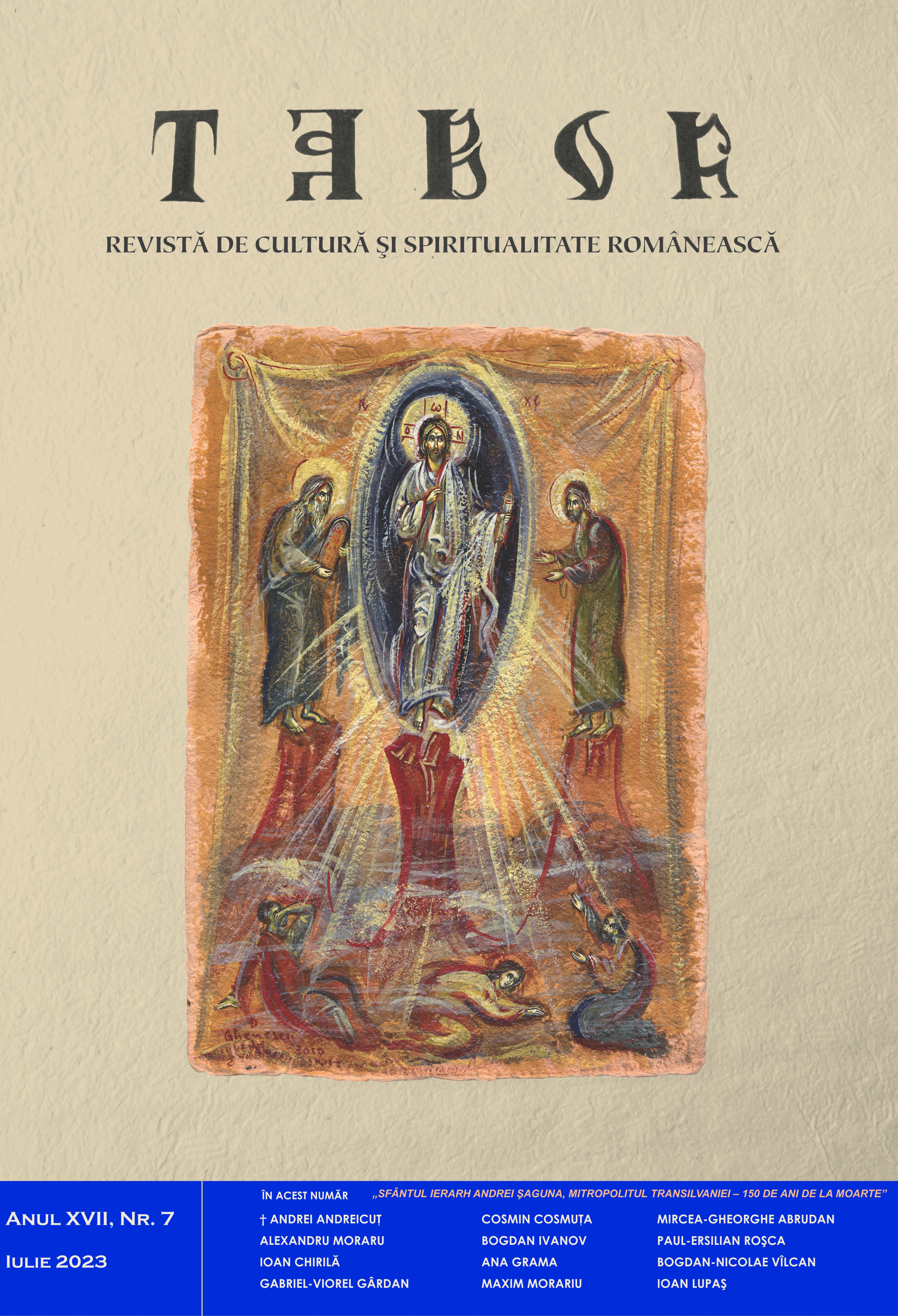 The antimensia of Saint Hierarch Andrei Şaguna in the Collection of the Museum of the Orthodox Metropolis of Cluj Cover Image