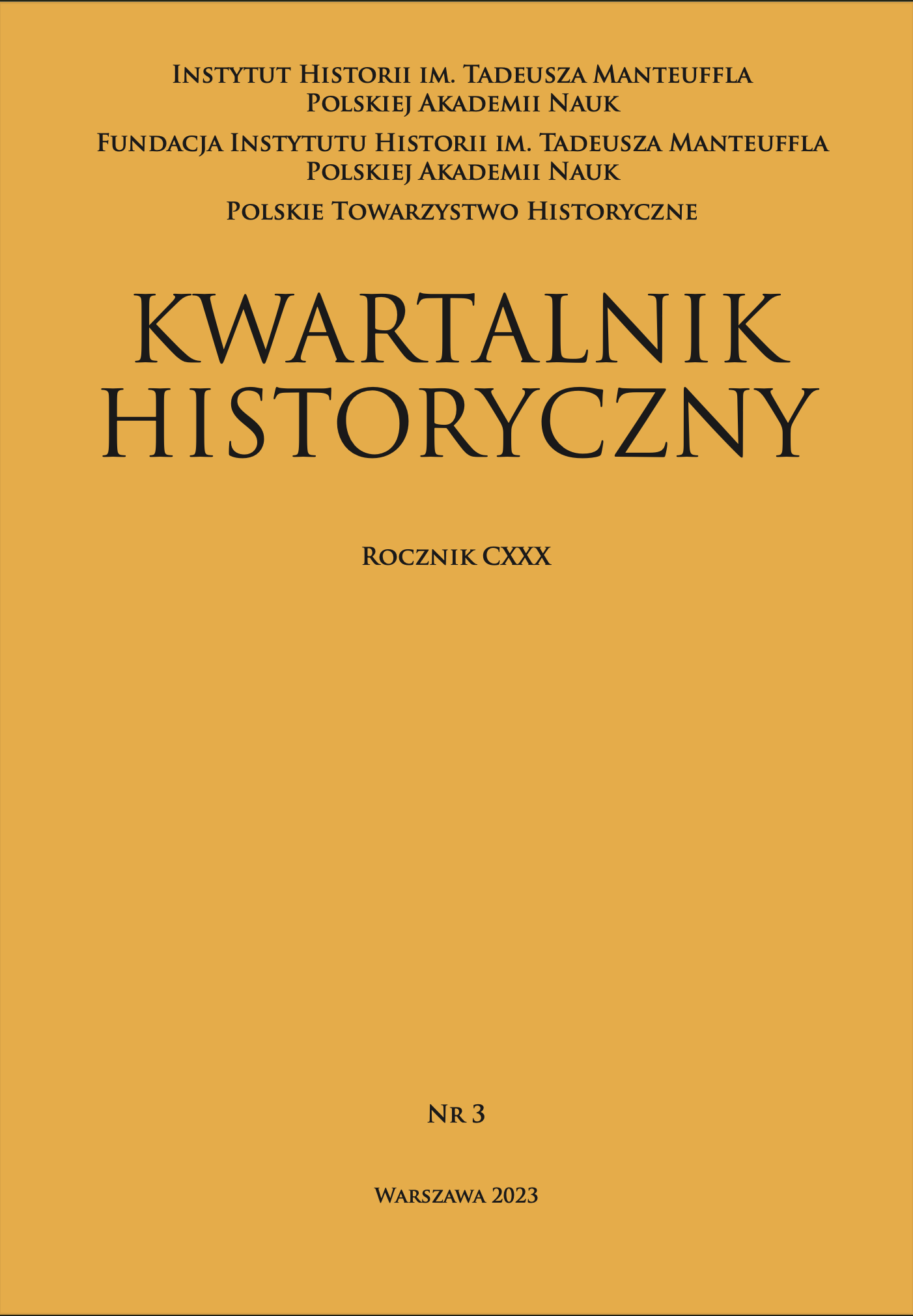 The School of Szymon Askenazy:
The Case of Kazimierz Woźnicki (1878–1949) Cover Image
