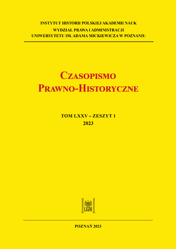 Punishability of freeing prisoners as well as aiding and abetting them in their escape in the Polish territories during the period of partitions of Poland Cover Image