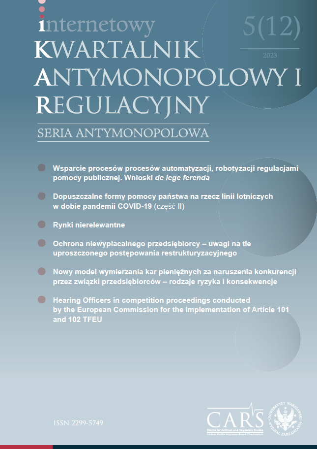 Critical commentary on the judgment of the Provincial Administrative Court (WSA) in Warsaw of 27 October 2022, ref. no. file: Vl SA/Wa 2058/22 on the boundary in managing consumer relations with tour operators during the COVID-19 pandemic Cover Image