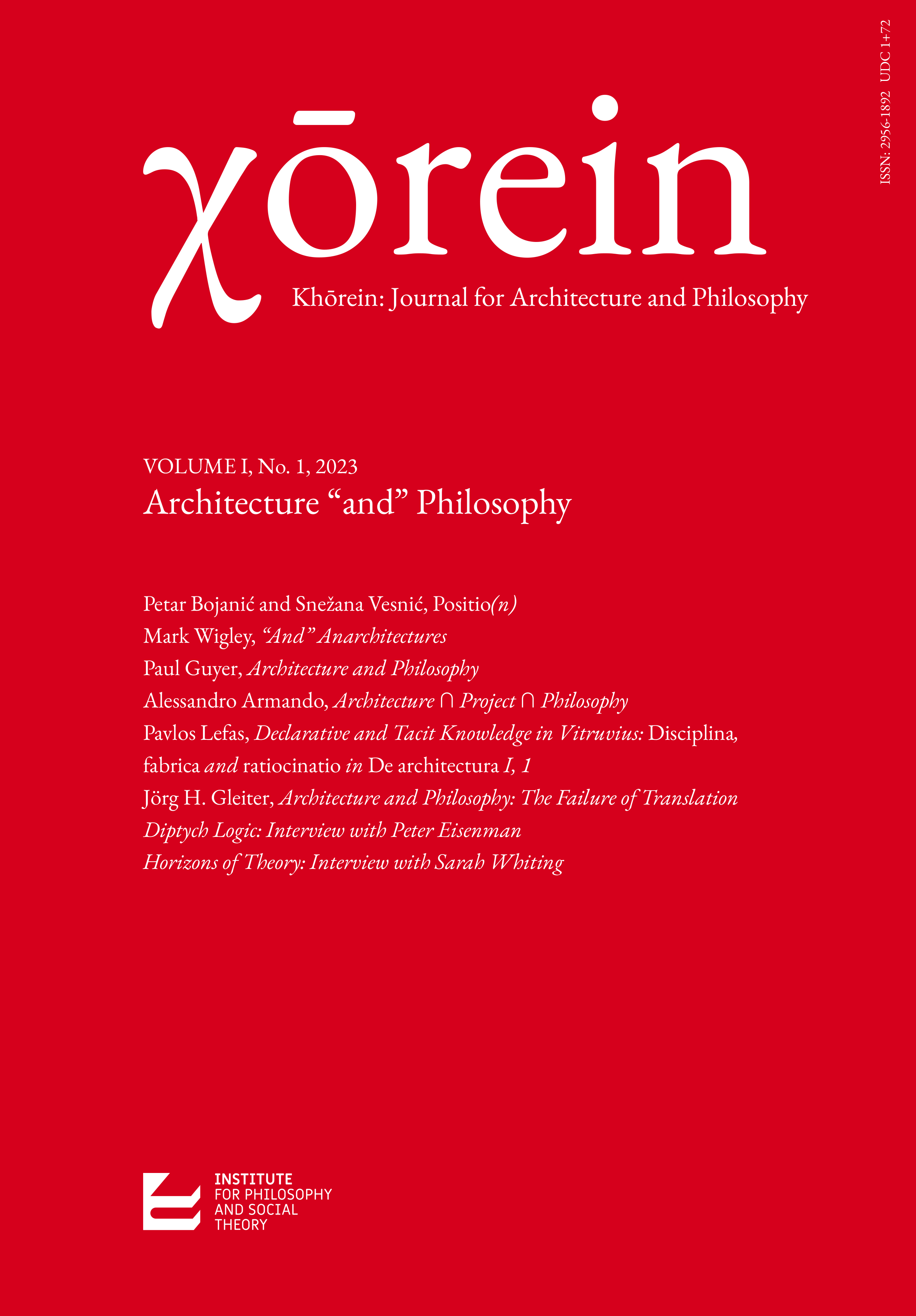 Architecture ∩ Project ∩ Philosophy Cover Image