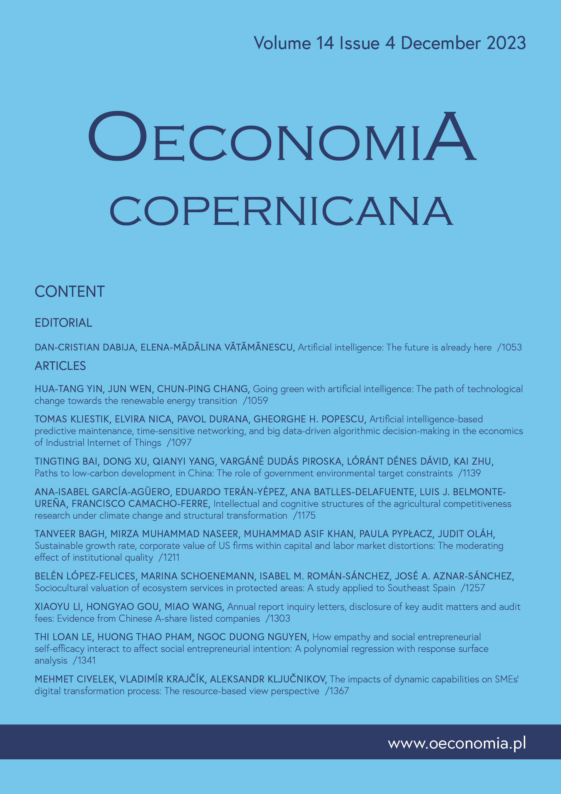 Intellectual and cognitive structures of the agricultural competitiveness research under climate change
and structural transformation Cover Image