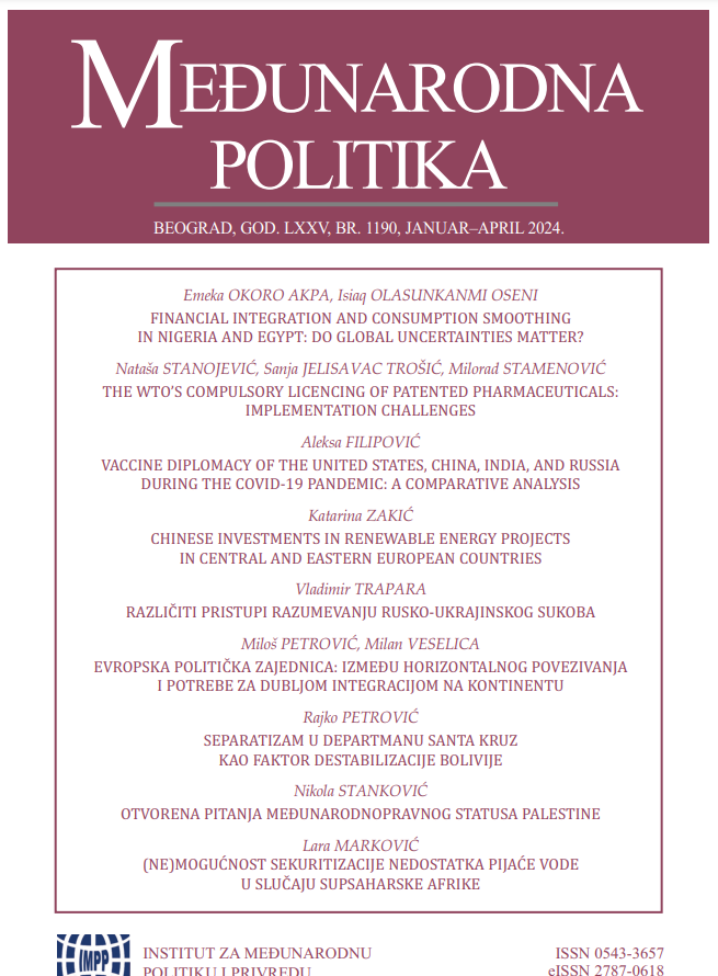 Diplomatija vakcina Sjedinjenih Država, Kine, Indije i Rusije tokom pandemije COVID-19 – uporedna analiza