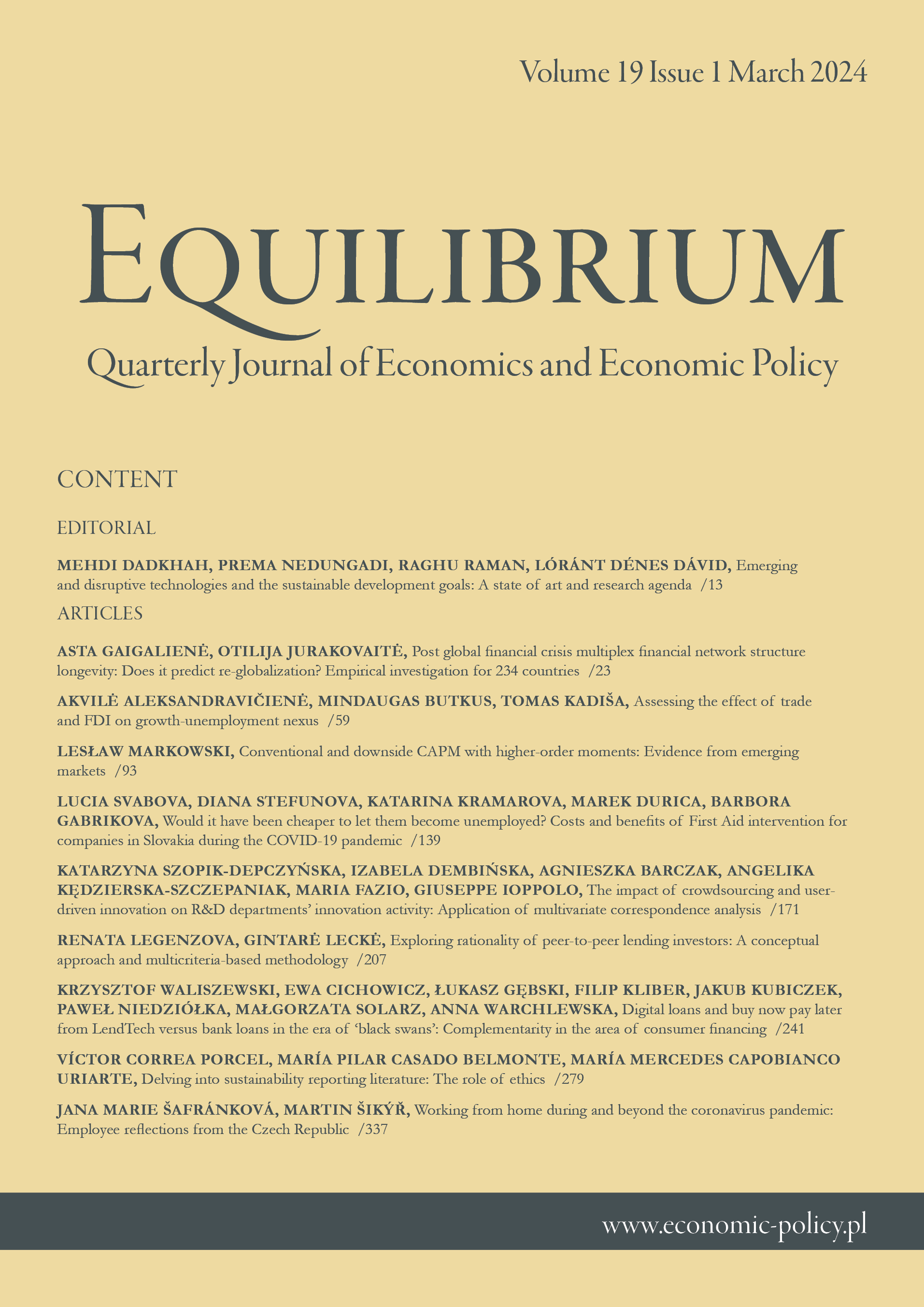 Digital loans and buy now pay later from LendTech versus bank loans in the era of ‘black swans’: Complementarity in
the area of consumer financing Cover Image