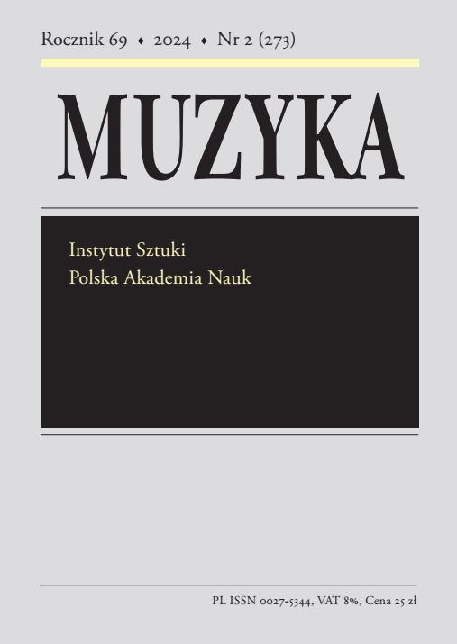 Ignacy Jan Paderewski at Riond-Bosson: Ludwik Bronarski’s Account (Based on Diary Fragments Kept at the Polish Catholic Mission in Marly/Fribourg) Cover Image