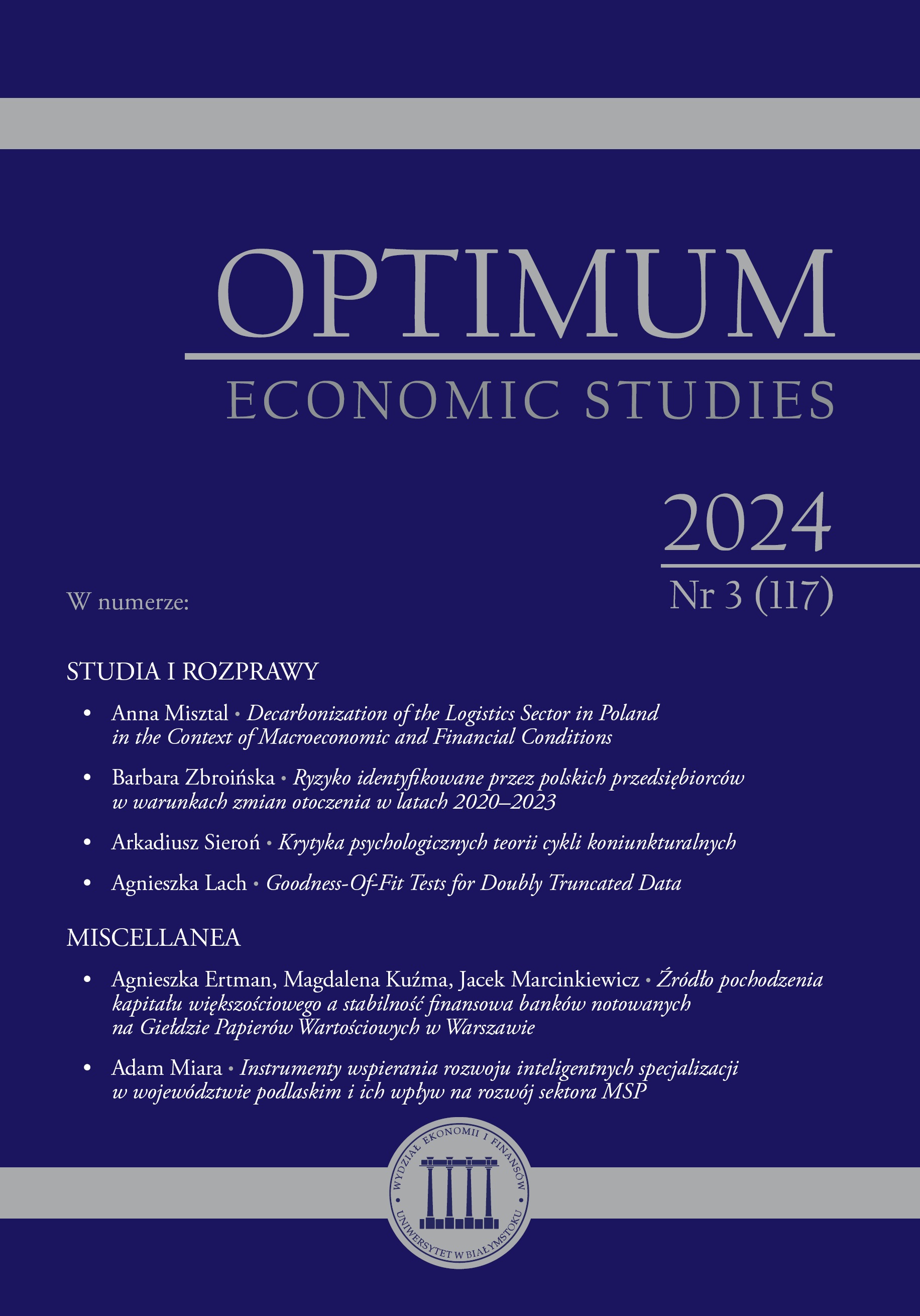 RISKS IDENTIFIED BY POLISH ENTREPRENEURS
UNDER CHANGES IN THE ENVIRONMENT, 2020–2023