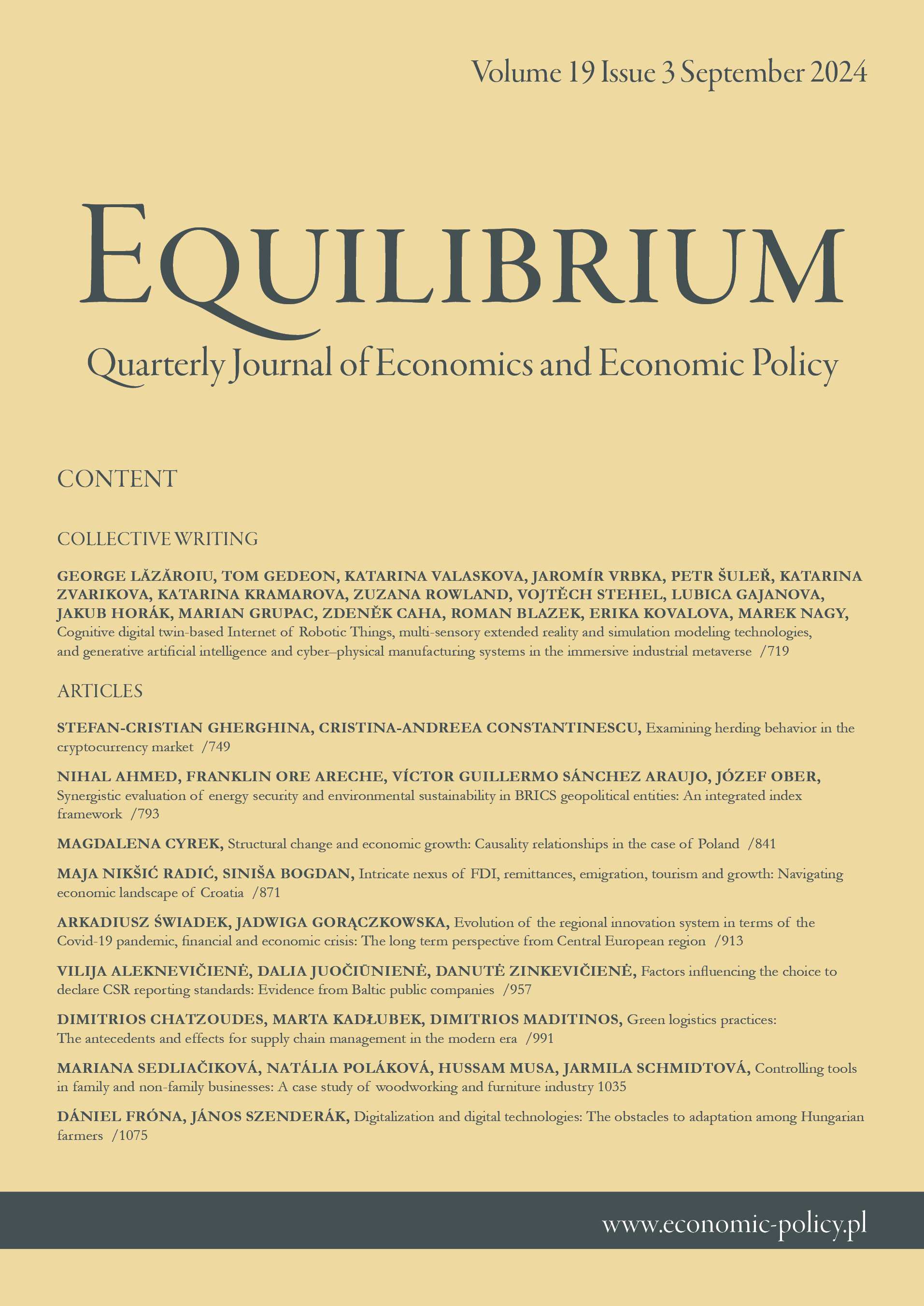 Factors influencing the choice to declare CSR reporting standards:
Evidence from Baltic public companies Cover Image