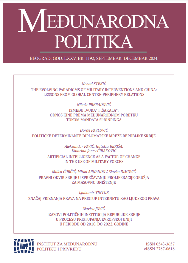 Artificial intelligence as a factor of change in the use of military forces Cover Image