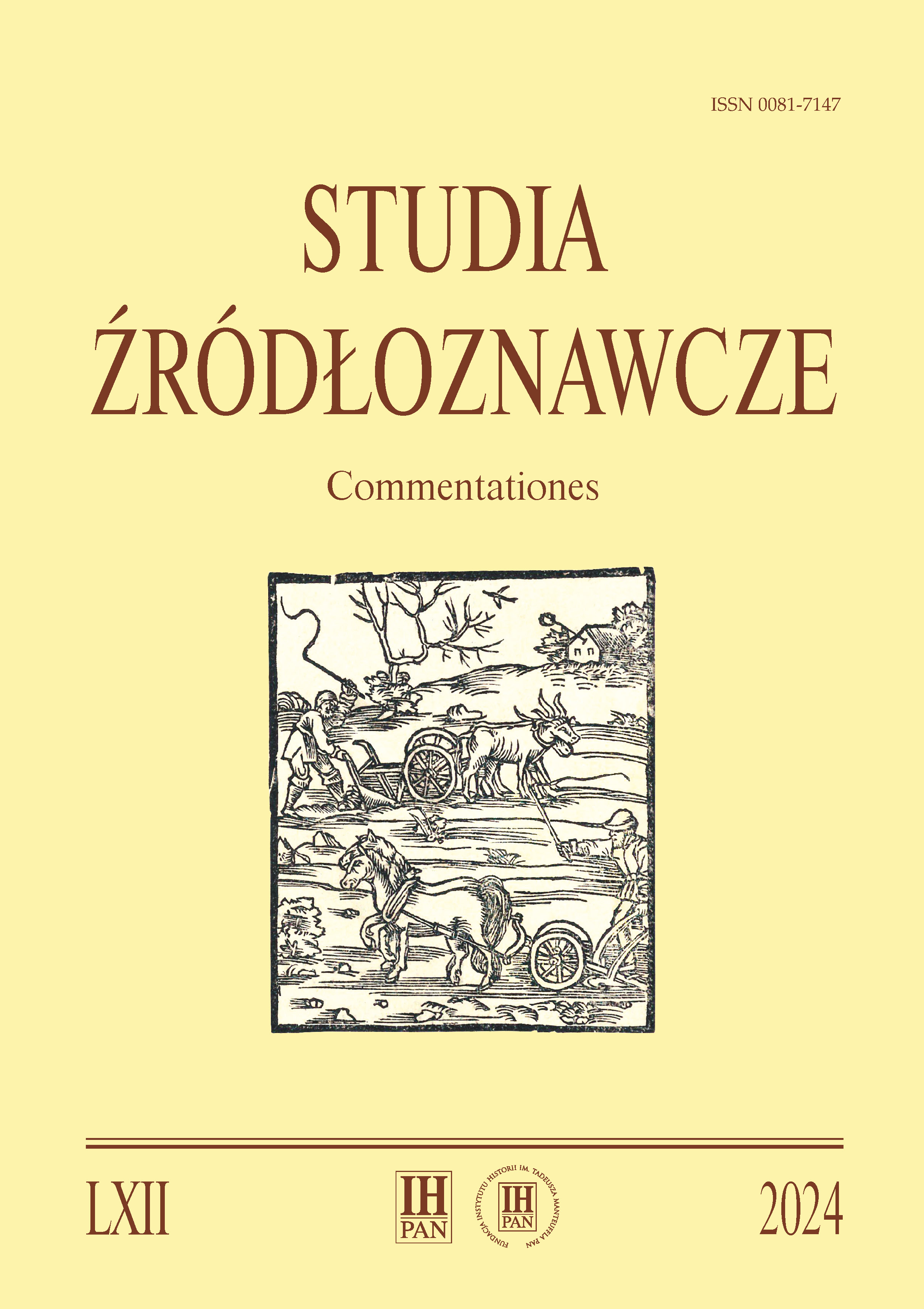 The 1655 brandskatt of the suburbs of Old Warsaw:
An unknown source for the history of the early modern city Cover Image