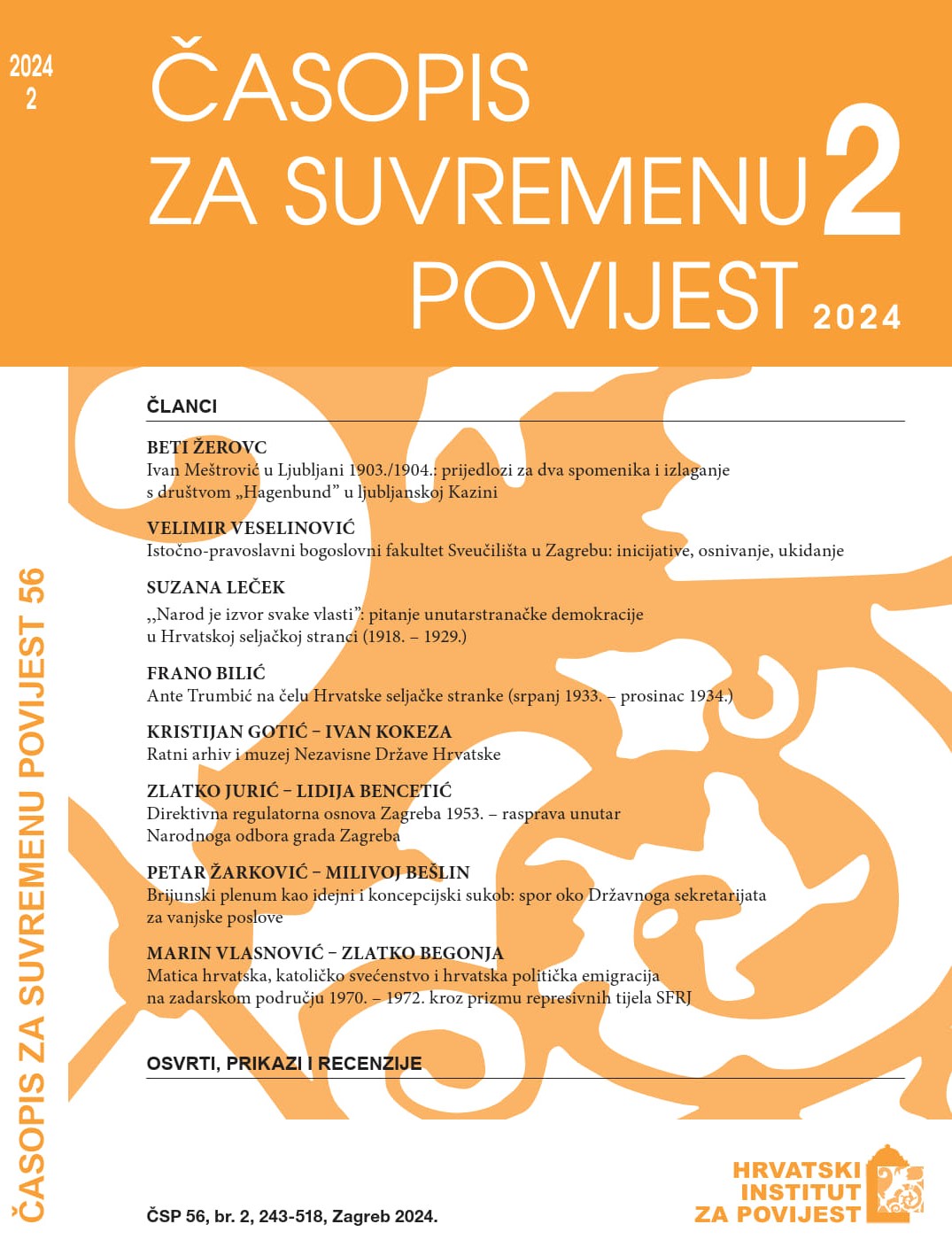 Matica hrvatska, Catholic Priesthood and the Croatian Political Emigration in the Zadar Area 1970-1972 through the Prism of Repressive Bodies in the Socialist Federal Republic of Yugoslavia Cover Image