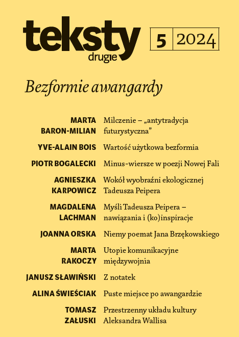 Experience as Experimentation: Zenon Fajfer’s Spoglądając przez ozonową dziurę as an Experimental Work of Liberature Cover Image
