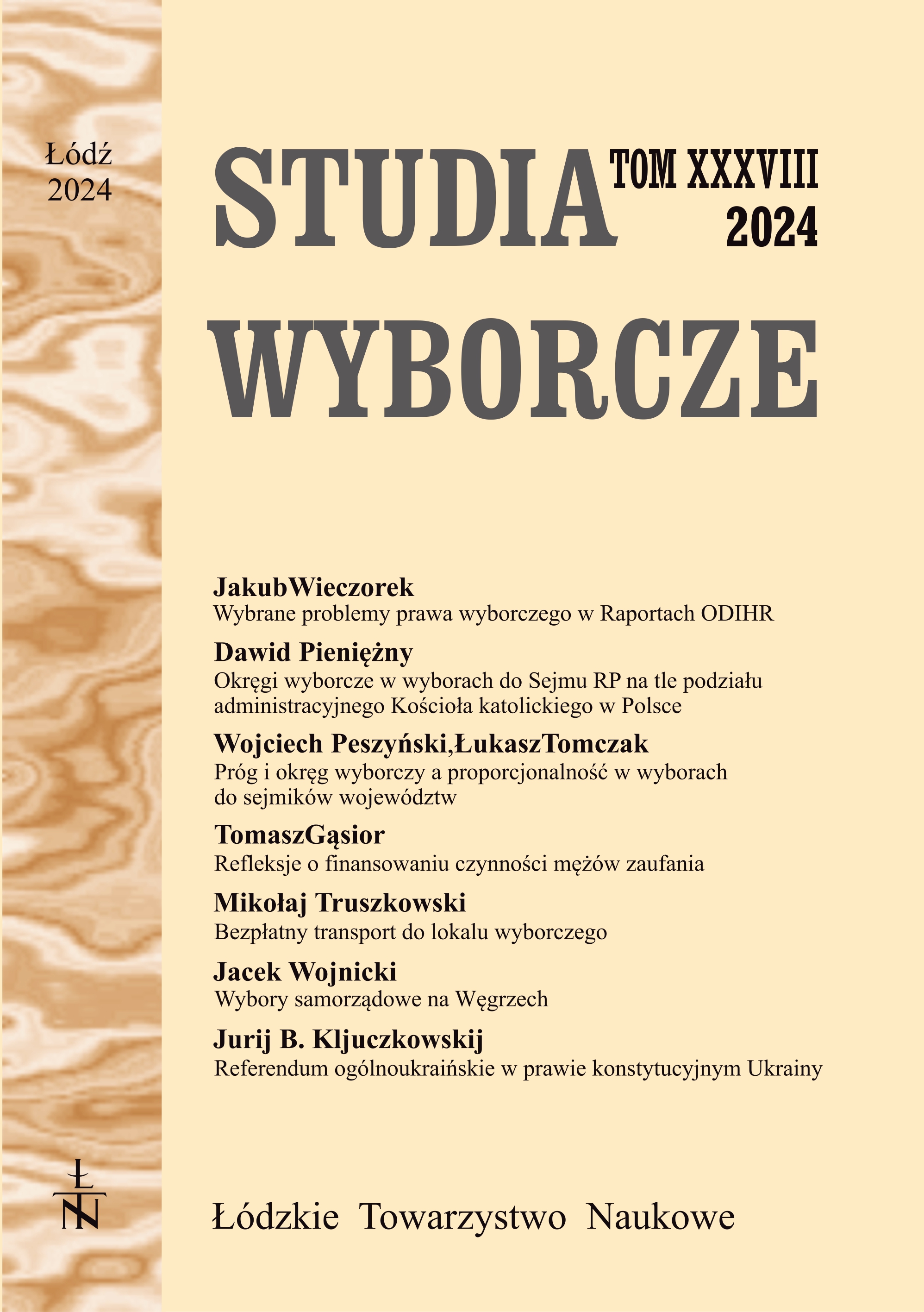 SELECTED PROBLEMS OF ELECTION LAW BASED ON THE ANALYSIS
OF REPORTS OF THE OFFICE FOR DEMOCRATIC INSTITUTIONS
AND HUMAN RIGHTS Cover Image