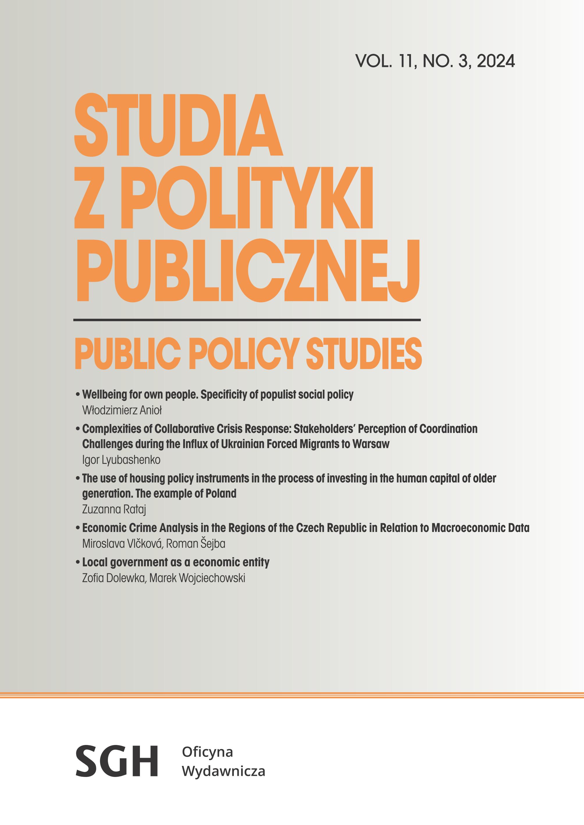 Complexities of Collaborative Crisis Response:
Stakeholders’ Perception of Coordination
Challenges during the Influx of Ukrainian
Forced Migrants to Warsaw