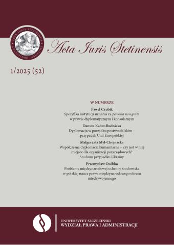 Particularities of the institution of recognition as persona non grata in diplomatic and consular law Cover Image