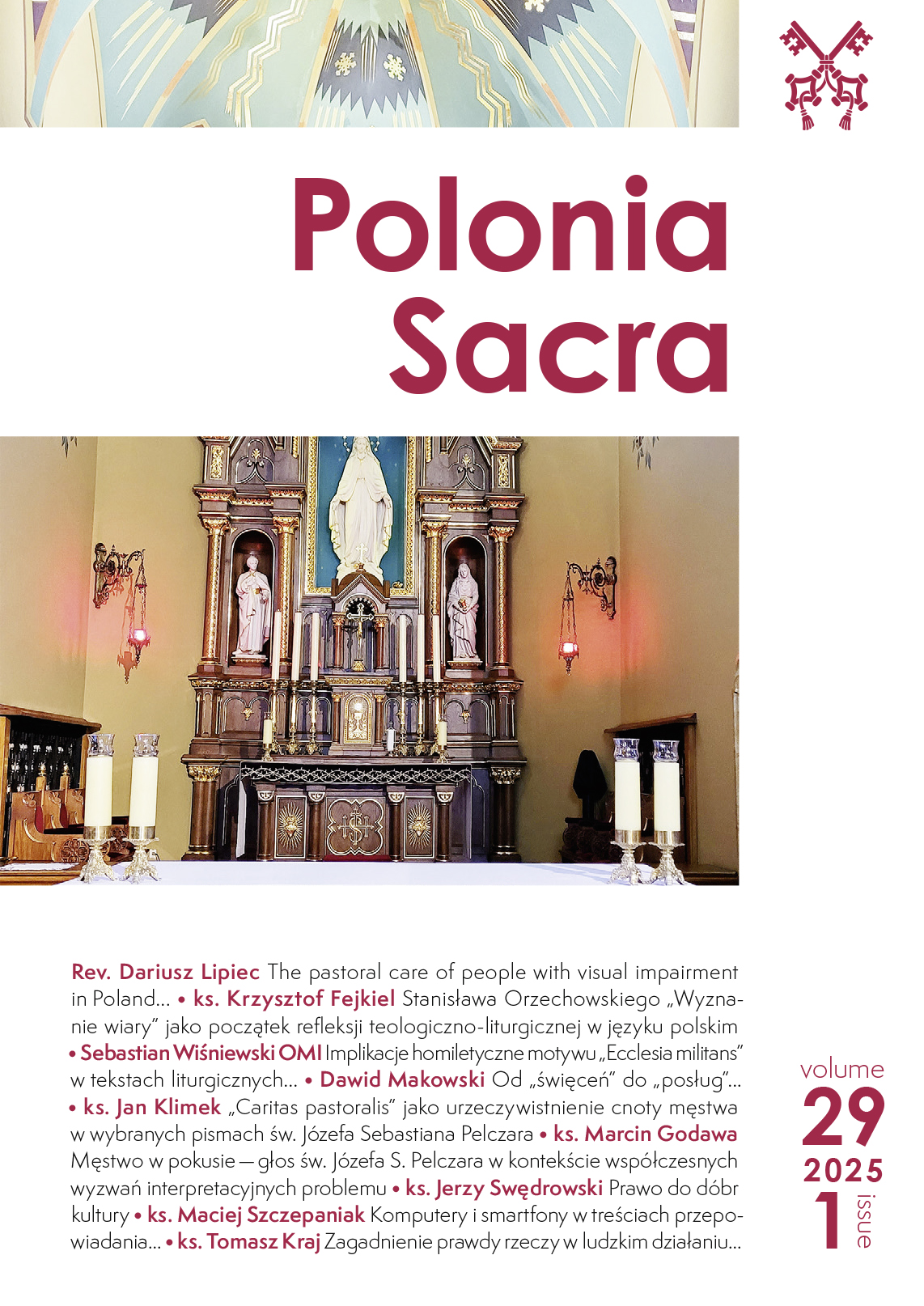 “Caritas Pastoralis” as a mirror of the virtue of fortitude in selected works of Saint
Joseph Sebastian Pelczar Cover Image