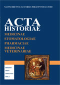 Acta Historiae Medicinae Stomatologiae Pharmaciae Medicinae Veterinariae