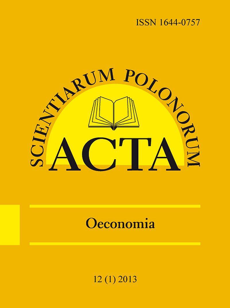 Acta Scientiarum Polonorum. Oeconomia Cover Image