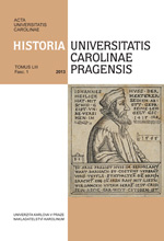 Acta Universitatis Carolinae Historia Universitatis Carolinae Pragensis