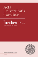 Acta Universitatis Carolinae Iuridica Cover Image