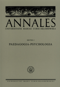 Annales Universitatis Mariae Curie-Skłodowska. Sectio J. Paedagogia-Psychologia