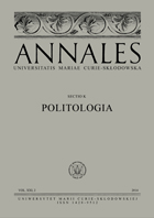 Annales Universitatis Mariae Curie-Skłodowska, sectio K – Politology Cover Image