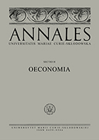 Annales Universitatis Mariae Curie-Skłodowska, Sectio H Oeconomia Cover Image