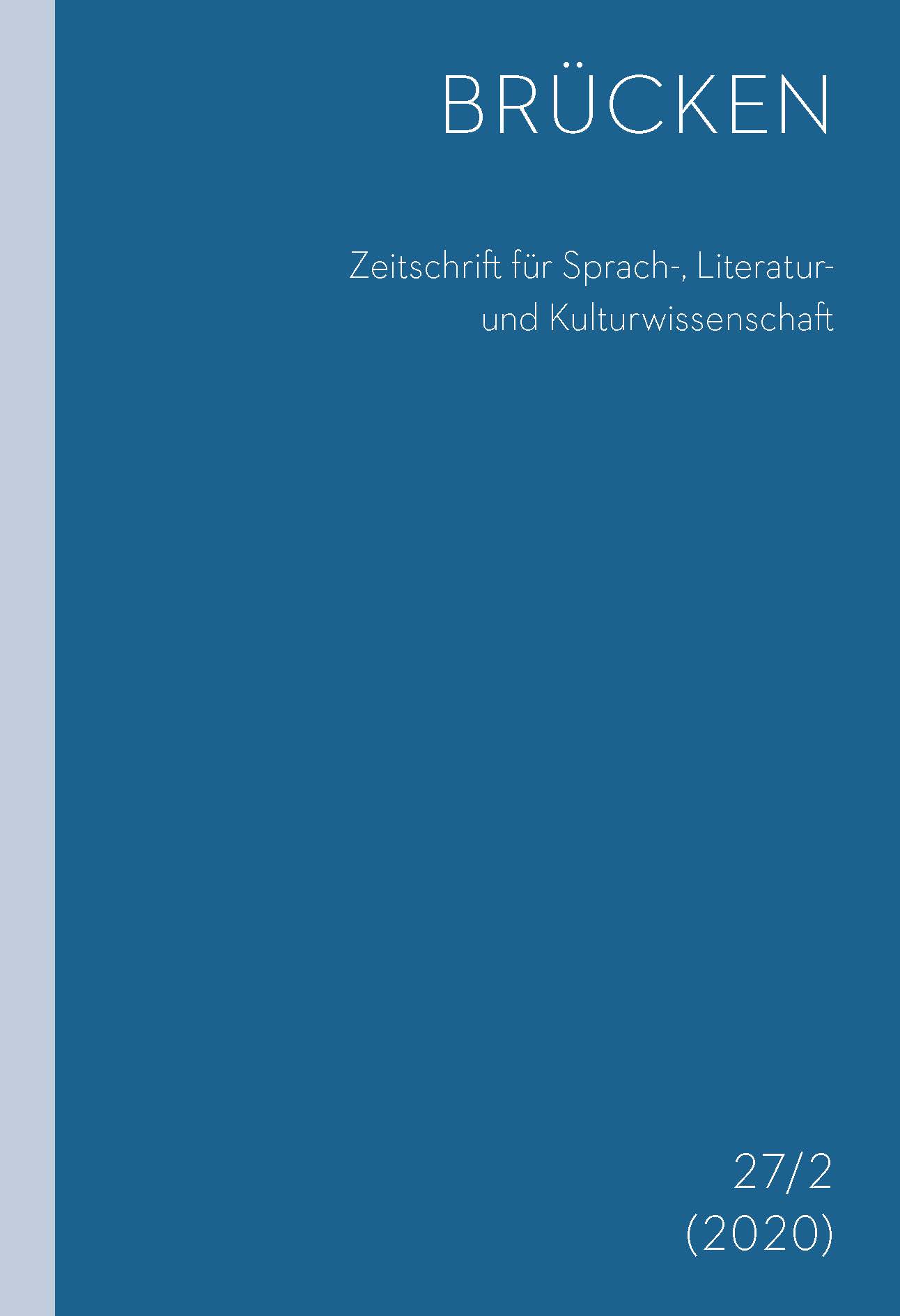 Brücken : Zeitschrift für Sprach-, Literatur- und Kulturwissenschaft