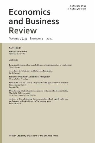 Economics and Business Review Cover Image