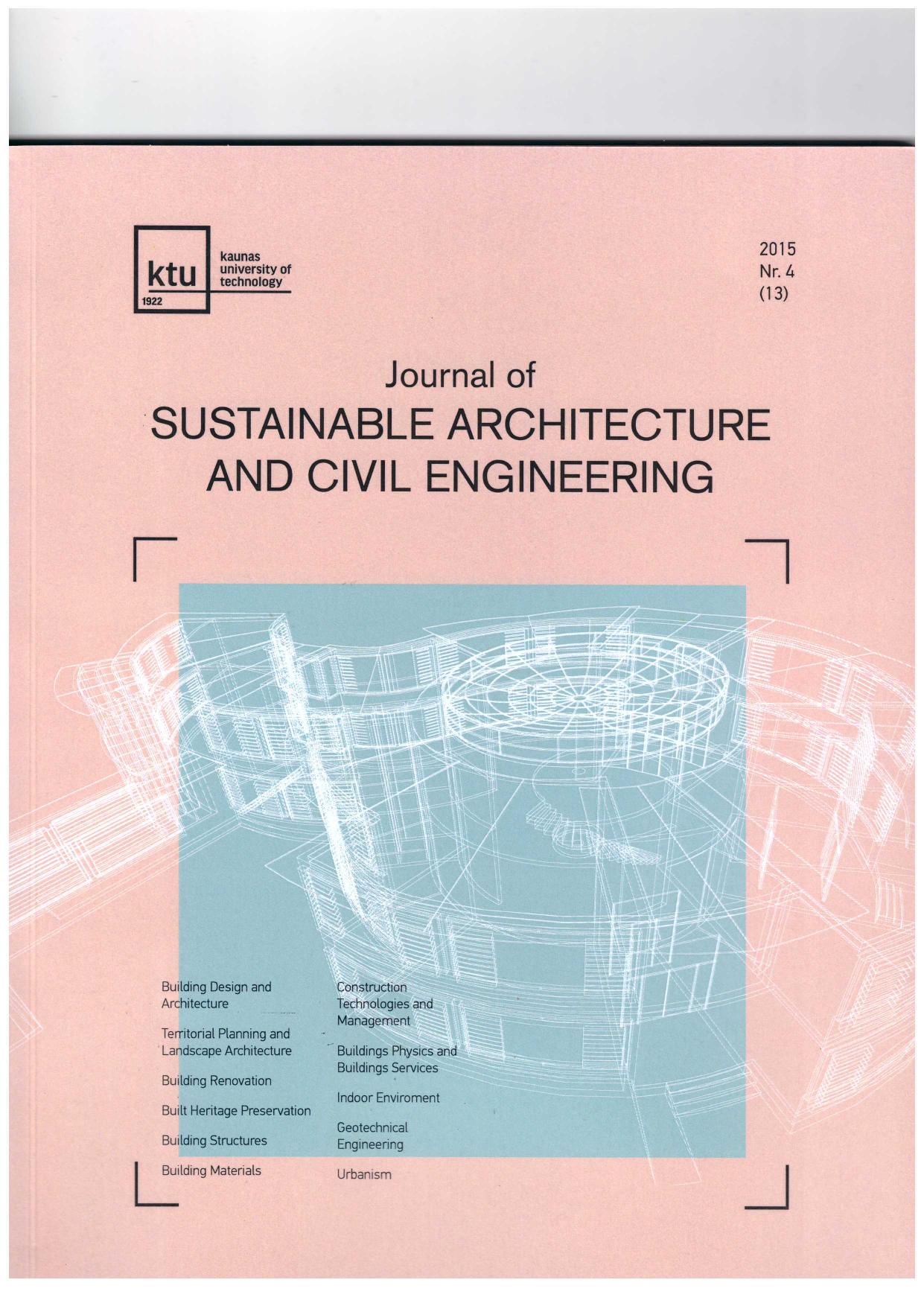 Journal of Sustainable Architecture and Civil Engineering Cover Image