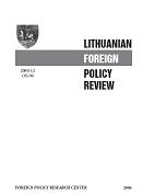 Lithuanian Foreign Policy Review Cover Image