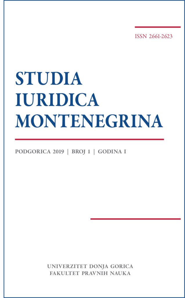 Montenegrin Studies of Law Cover Image