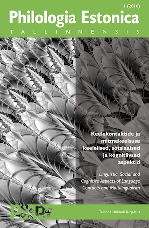 Philologia Estonica Tallinnensis Cover Image