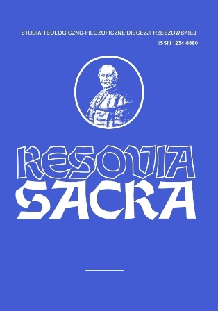 Resovia Sacra. Theological-Philosophical Studies of the Dioecese of Rzeszów Cover Image