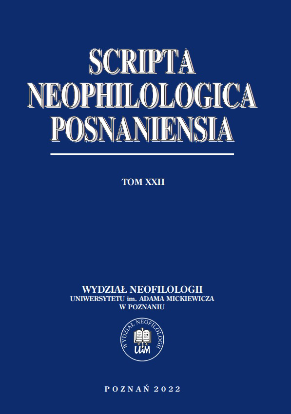 Scripta Neophilologica Posnaniensia Cover Image