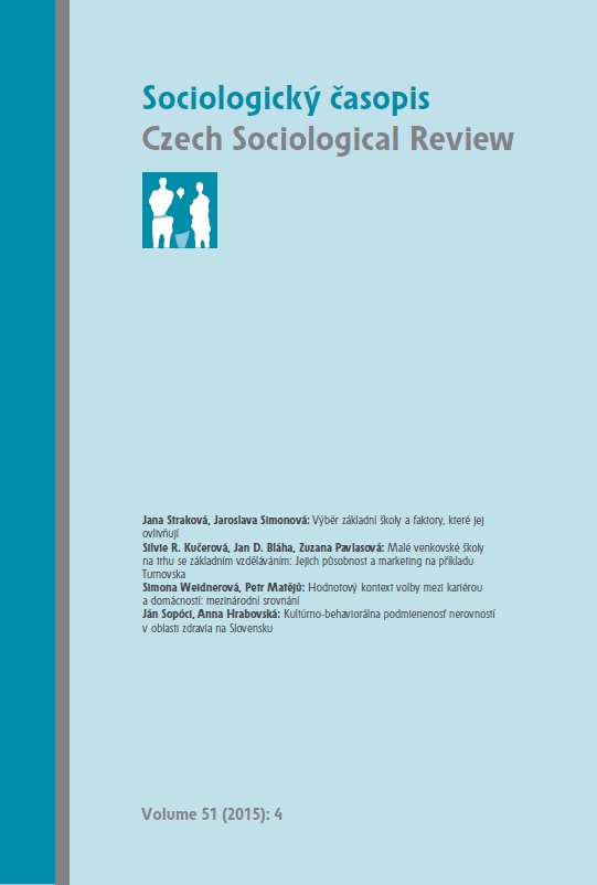 Sociologicky casopis / Czech Sociological Review Cover Image