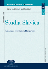 Studia Slavica Academiae Scientiarum Hungaricae
