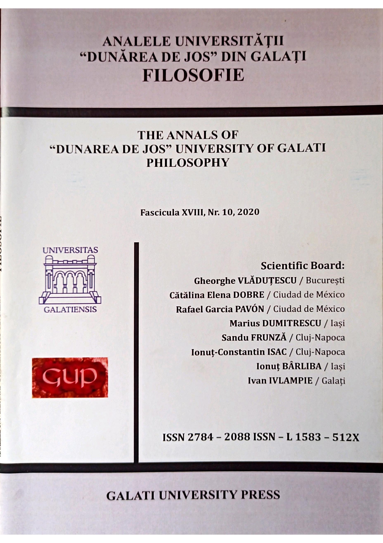 The Annals of ”Dunarea de Jos” University of Galati, Fascicle XVIII: Philosophy Cover Image