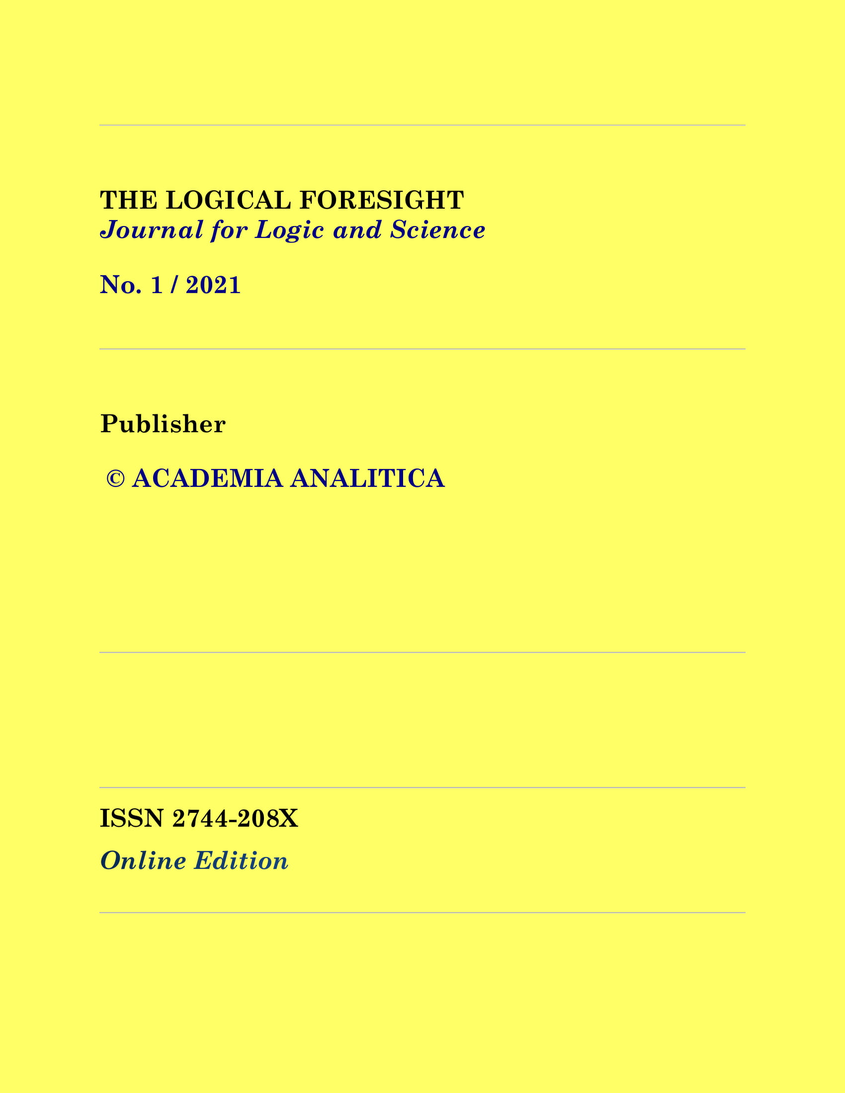 The Logical Foresight – Journal For Logic and Science