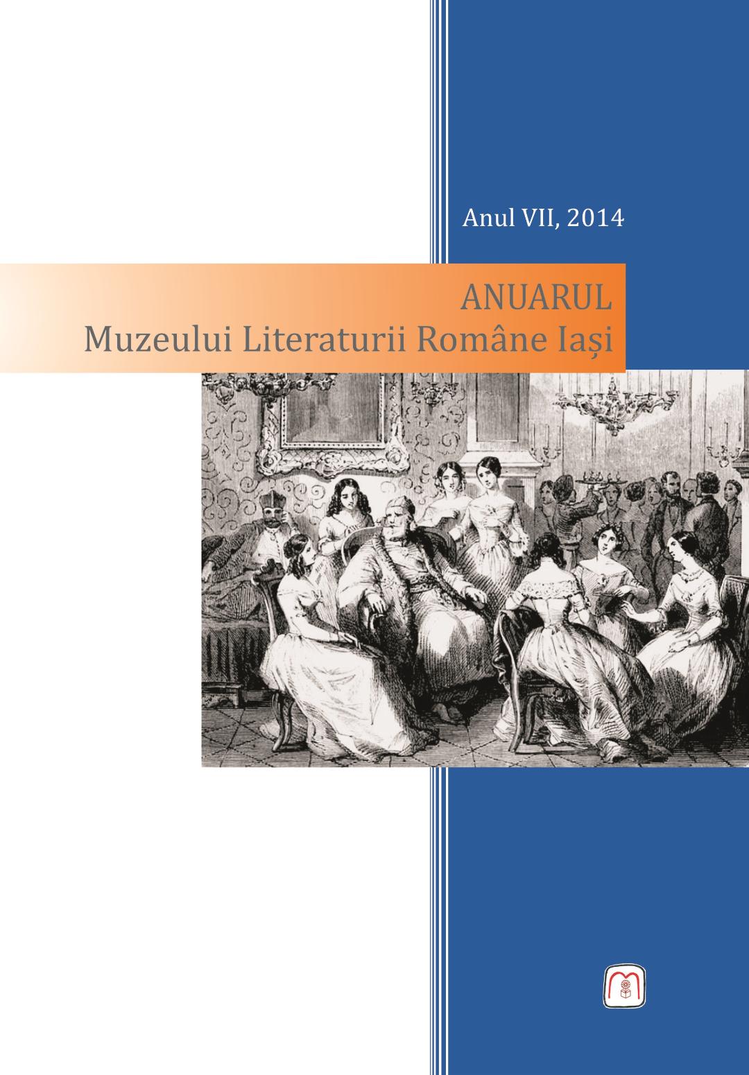 Yearbook of the laşi National Museum of Romanian Literature Cover Image