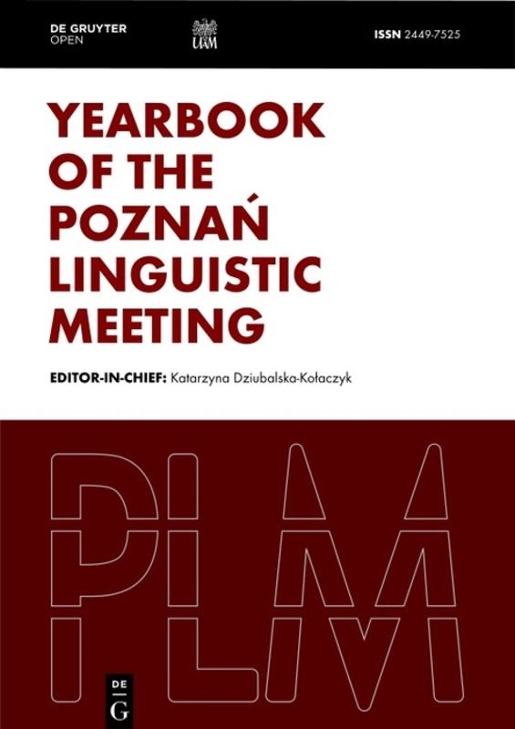 Yearbook of the Poznań Linguistic Meeting Cover Image